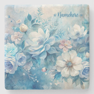 Posavasos De Piedra Crea tus propias rosas azules y moradas shabby chi