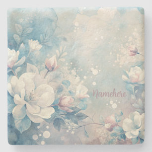 Posavasos De Piedra Crea tus propias rosas rosadas y blancas shabby ch