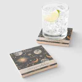 Posavasos De Piedra Crea tus propios paisajes nublados lunares celeste