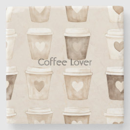 Posavasos De Piedra Cream Coffee Heart Cups