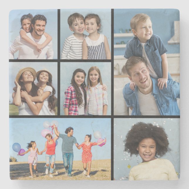 Posavasos De Piedra Crear su propio Collage de fotos 7 (Anverso)