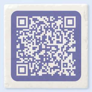 Posavasos De Piedra Crear un código QR escaneable Editable Azul Oscu