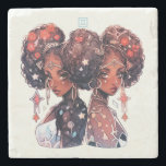Posavasos De Piedra Create Your Own African American Woman Gemini<br><div class="desc">This coaster features enchanting artwork that you can customize by personalizing them to decorate your home & ritual space or for every day use. Perfect for adding a personal touch to any handfasting, wedding, or special occasion, they also make terrific gifts for friends, family & your sister witches. Inspired by...</div>