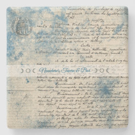 Posavasos De Piedra Create Your Own Blue Love Letter