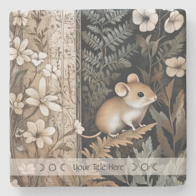 Posavasos De Piedra Create Your Own Brown Mouse Botanical (Anverso)