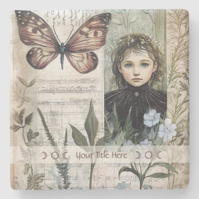Posavasos De Piedra Create Your Own Butterfly Hedge Witch Botanical (Anverso)