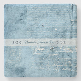 Posavasos De Piedra Create Your Own Distressed Blue Love Letter