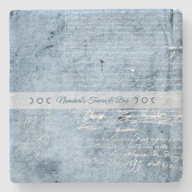 Posavasos De Piedra Create Your Own Distressed Blue Love Letter (Anverso)