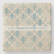 Create Your Own Distressed Vintage Blue Damask