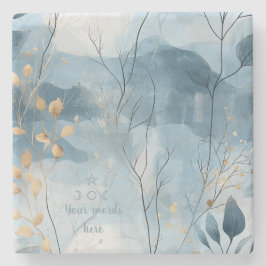 Posavasos De Piedra Create Your Own Dusky Golden Floral Minimilist