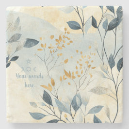 Posavasos De Piedra Create Your Own Gold Floral Minimalist