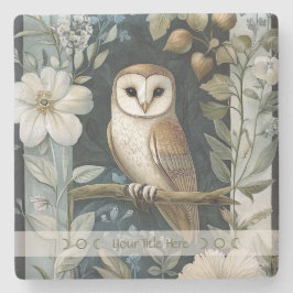 Posavasos De Piedra Create Your Own Golden Owl Floral Botanical