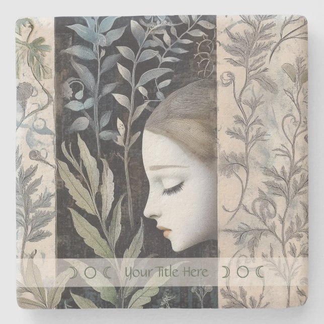 Posavasos De Piedra Create Your Own Hedge Witch Floral Botanical (Anverso)