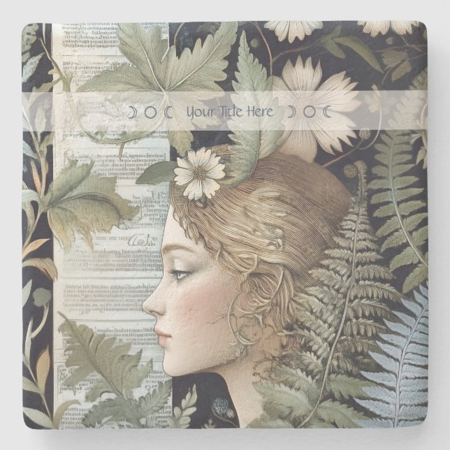 Posavasos De Piedra Create Your Own Hedge Witch Wildflowers Botanical (Anverso)