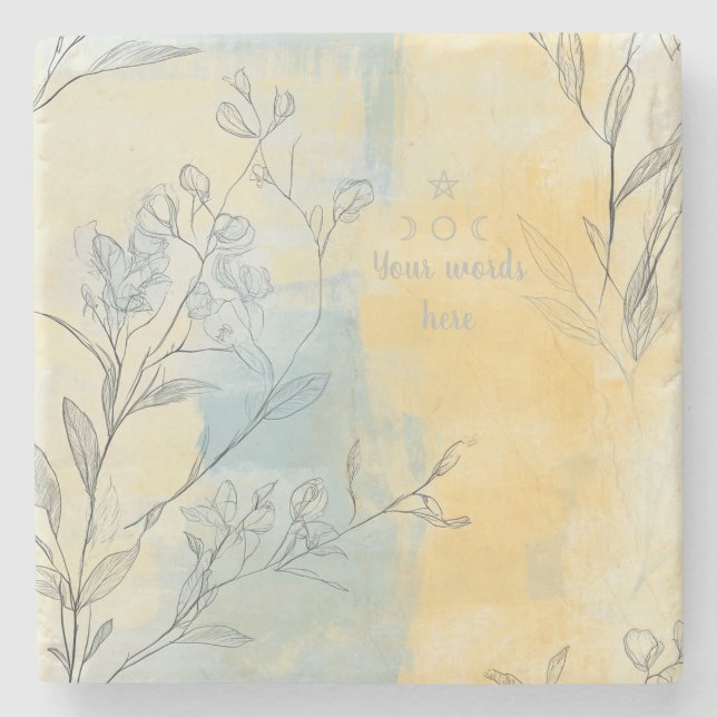 Posavasos De Piedra Create Your Own Misty Sunshine Floral Minimilist (Anverso)