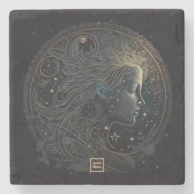 Posavasos De Piedra Create Your Own Mystical Aquarius (Anverso)