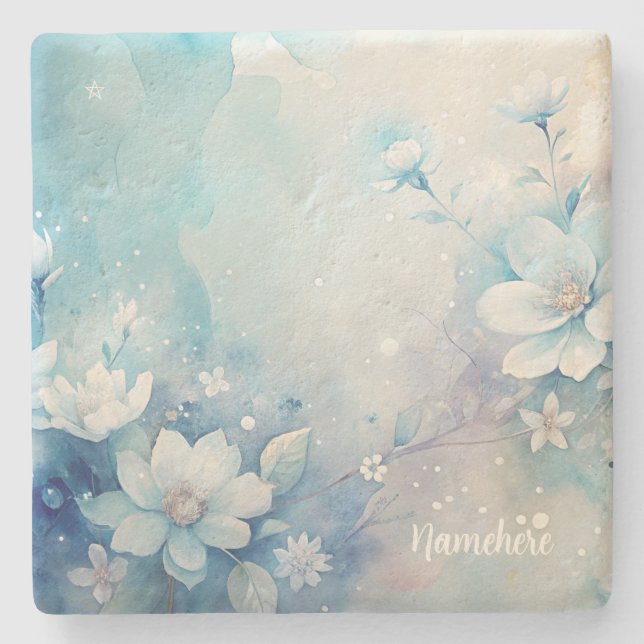 Posavasos De Piedra Create Your Own Shabby Chic White Tea Roses (Anverso)