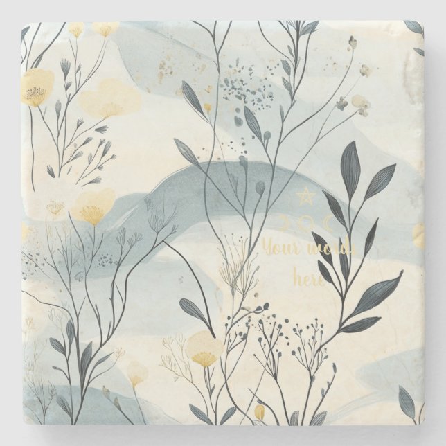 Posavasos De Piedra Create Your Own Summer Hills Floral Minimilist (Anverso)