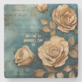 Posavasos De Piedra Create Your Own Teal & Golden Yellow Rose Bouquet