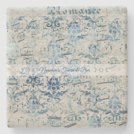Posavasos De Piedra Create Your Own Vintage Blue Damask Sheet Music