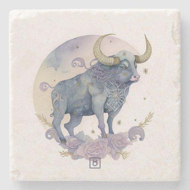 Posavasos De Piedra Create Your Own Watercolor Taurus (Anverso)