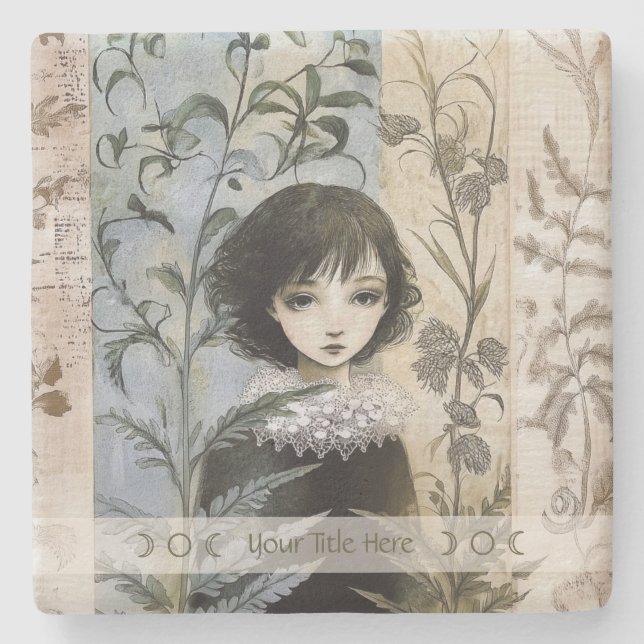 Posavasos De Piedra Create Your Own Young Hedge Witch Botanical (Anverso)