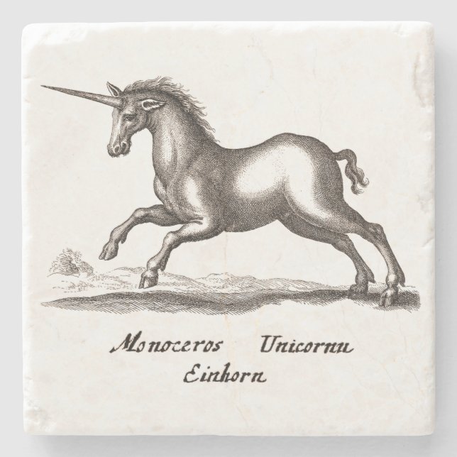 Posavasos De Piedra Creatividad de Unicorn Classic Running Magic Woodl (Anverso)