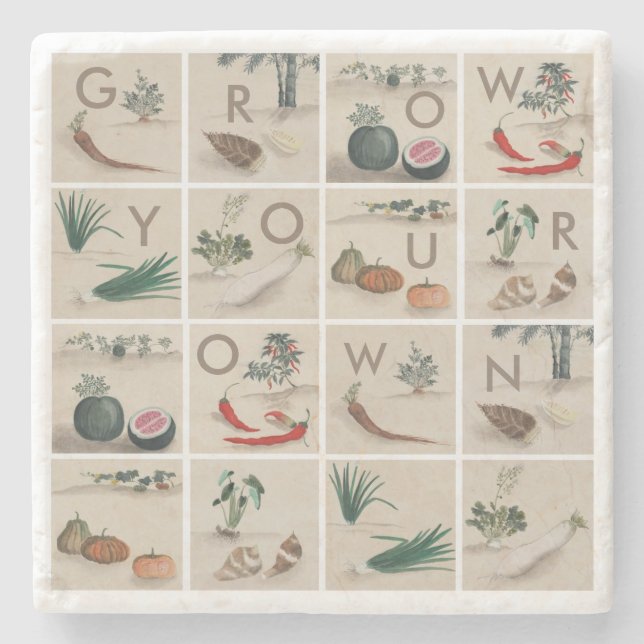 Posavasos De Piedra Crecer el suyo propio (Anverso)