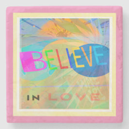 Posavasos De Piedra Cree En El Amor De La Moderna Montaña De Piedra De