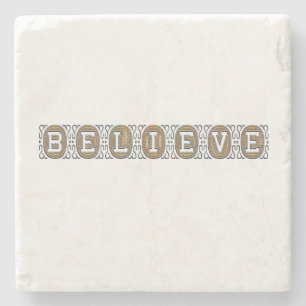 Posavasos De Piedra CREER motivación inspiradora mármol de texto de or