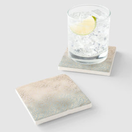 Posavasos De Piedra Crema azul Rubor Ombre Leopardo impreso