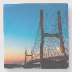 Posavasos De Piedra Crepúsculo En El Puente De Bill Emerson
