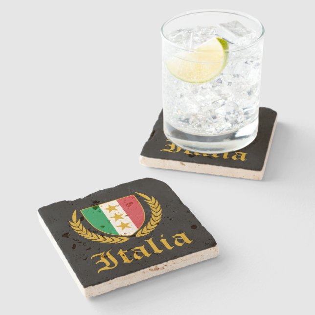 Posavasos De Piedra Cresta de Italia (Lateral)