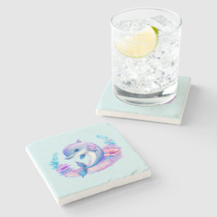 Posavasos De Piedra Criatura Marina Delfín Adorable