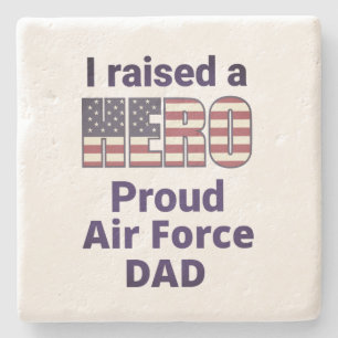Posavasos De Piedra CRIÉ UN HÉROE ORGULLOSO FUERZA AÉREA DAD USA Flag 