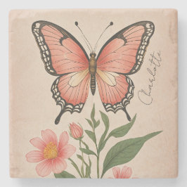 Posavasos De Piedra Crimson Serenade Personalizada