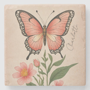 Posavasos De Piedra Crimson Serenade Personalizada