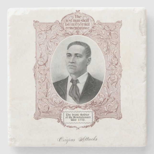 Posavasos De Piedra Crispus Attucks: Mártir de la Revolución Americana (Anverso)