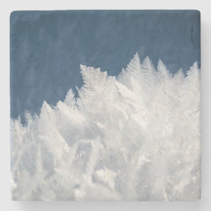 Posavasos De Piedra Cristales de hielo de invierno