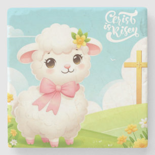 Posavasos De Piedra Cristo/Pascua/cordero/cruz