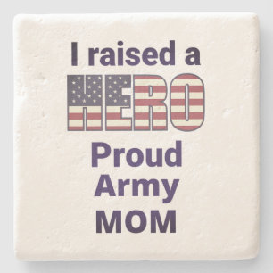Posavasos De Piedra CRITICÉ UN HÉROE ORGULLOSO EJÉRCITO MOM Arte de Ba