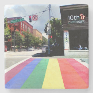 Posavasos De Piedra Crosswalk arcoiris de Atlanta, 10° Piamonte, Midto