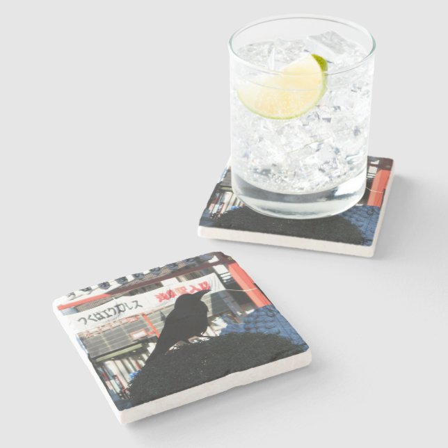 Posavasos De Piedra Crow japonés (Lateral)