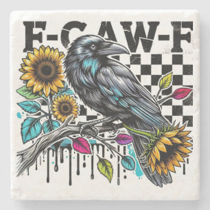 Posavasos De Piedra Crow Raven F-CAW-F Funny Halloween