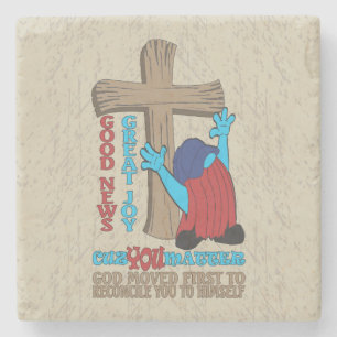 Posavasos De Piedra Cruce de madera porque importas la camiseta del go