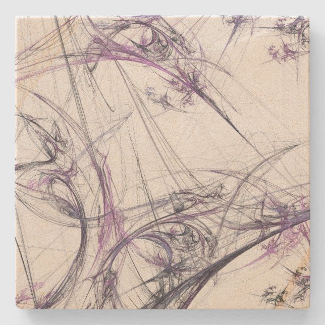 Posavasos De Piedra Cuadrador cuadrado cuadrado púrpura y gris (Anverso)