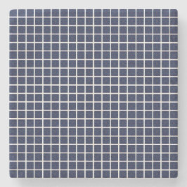 Posavasos De Piedra Cuadrados geométricos azules de piedra