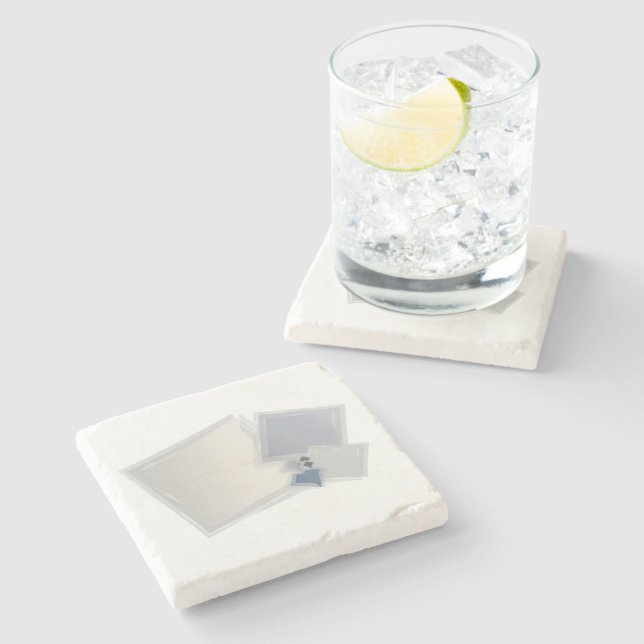 Posavasos De Piedra Cuadrados rodando de Fibonacci (Lateral)