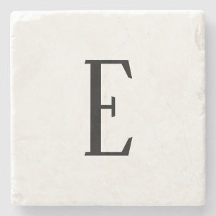 Posavasos De Piedra Cualquier letra Blanco y negro o colores DIY