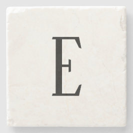 Posavasos De Piedra Cualquier letra | Colores en blanco y negro o mare